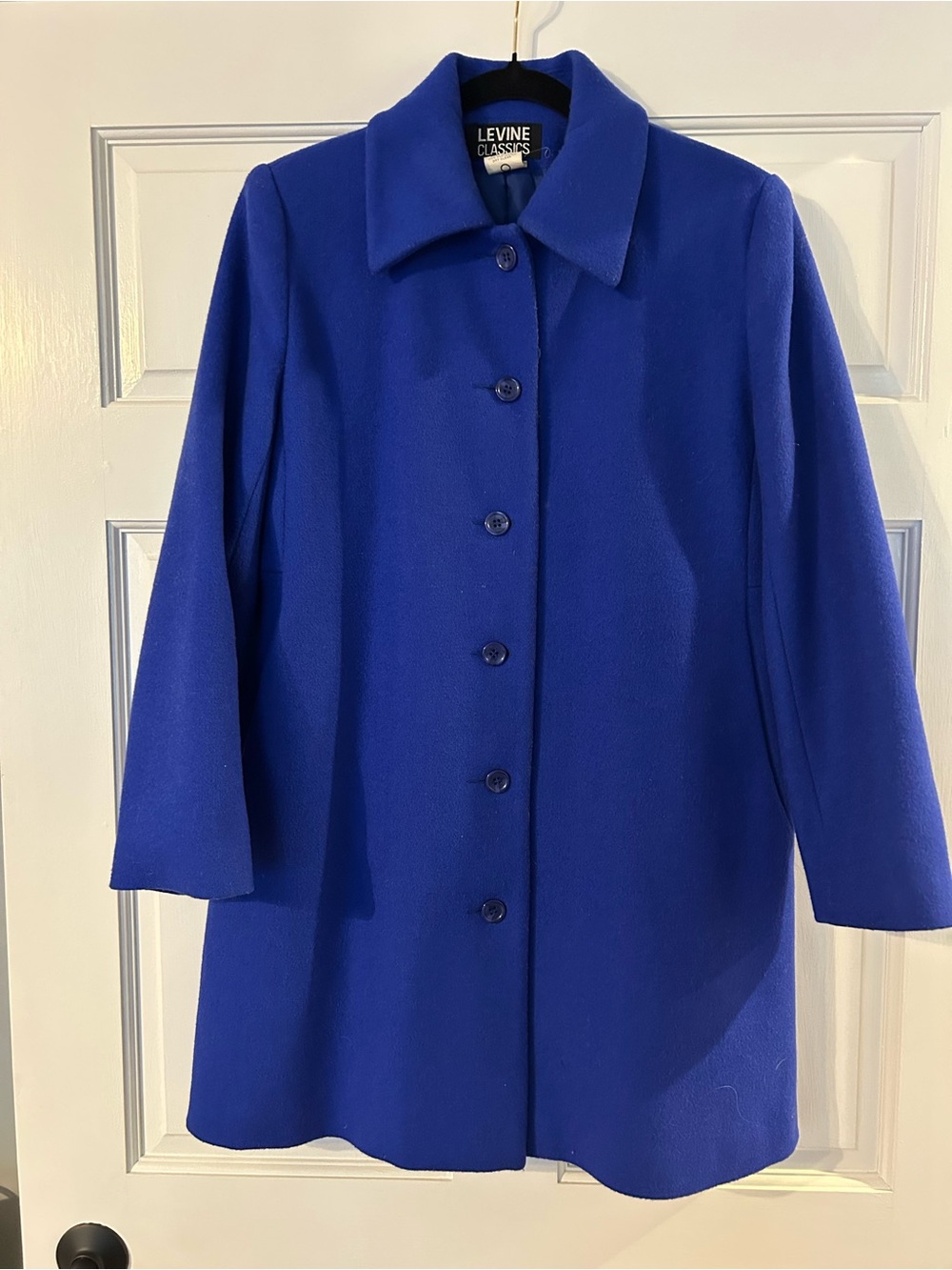 Levine Classics Women's Cobalt Blue Button-Front Pea Coat